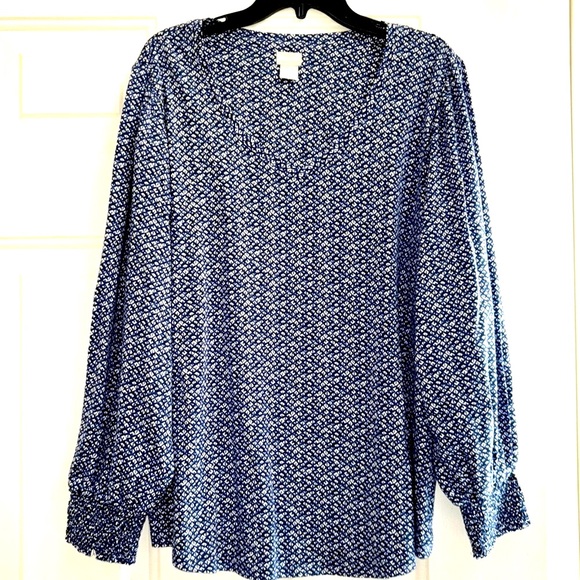 Chico’s ladies, top blue and white size XL - Picture 1 of 5